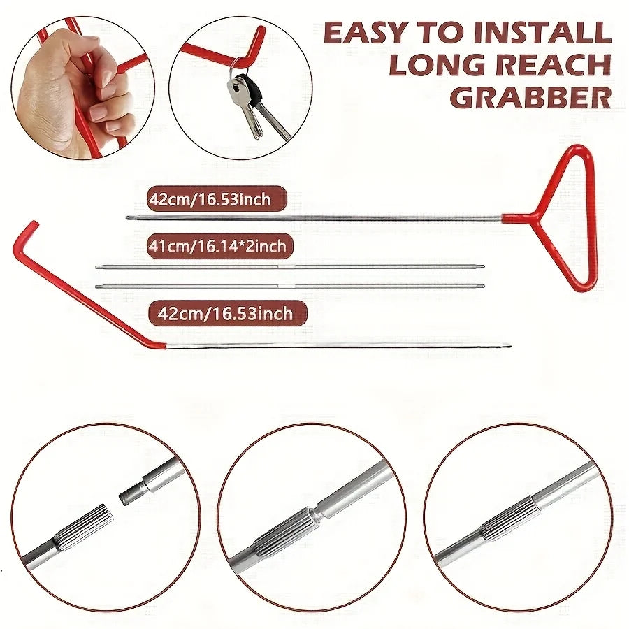 Car Door Tool Kit Inflatable Air Pump Auto Window Door Open Fixing Gripper Tools with Long Reach Kits & Carrying Bag