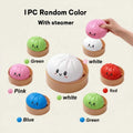 Large Dumpling Stress Ball with Steamer Colorful Squishy Bun Sensory Toy for Anxiety Relief, Squeeze Dough Ball for Adults&Kids