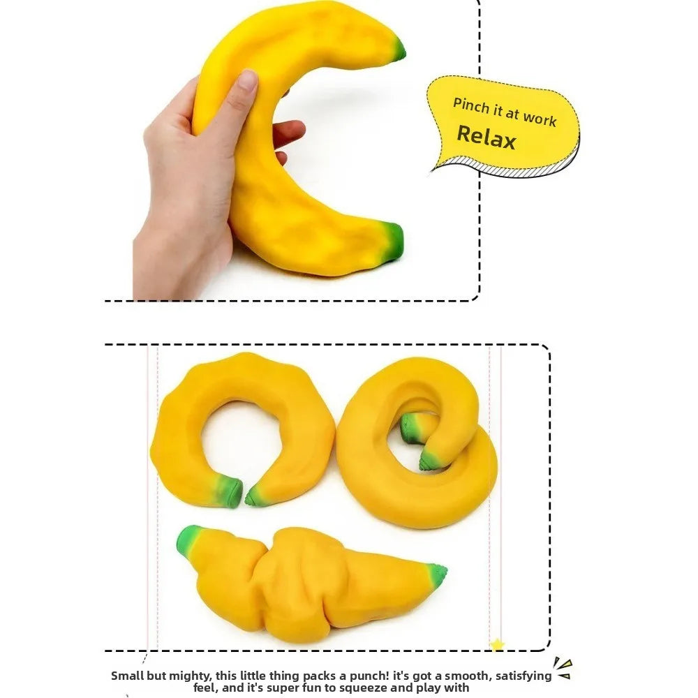 Simulated Banana Squishy Toy Slow Rising Stress Ball Novelty Sensory Fidget Anxiety Relief Squeeze