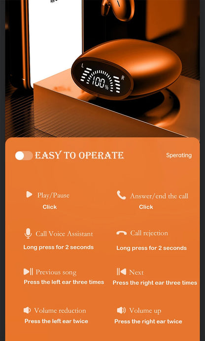 SK Sleep Headphones Bluetooth 5.3 Ultra-Thin Invisible Wireless Earbuds Waterproof Sport Button Control