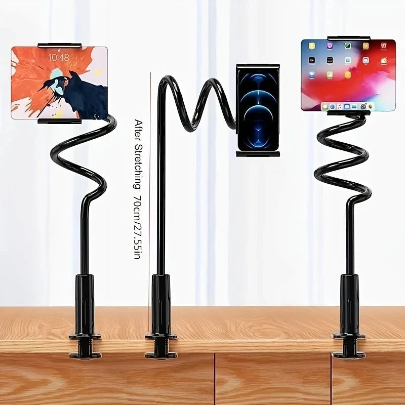 Foldable 70cm Phone Tablet Clip Stand Lazy Bedside Desk Holder for iPad Samsung Xiaomi ASUS Tabs