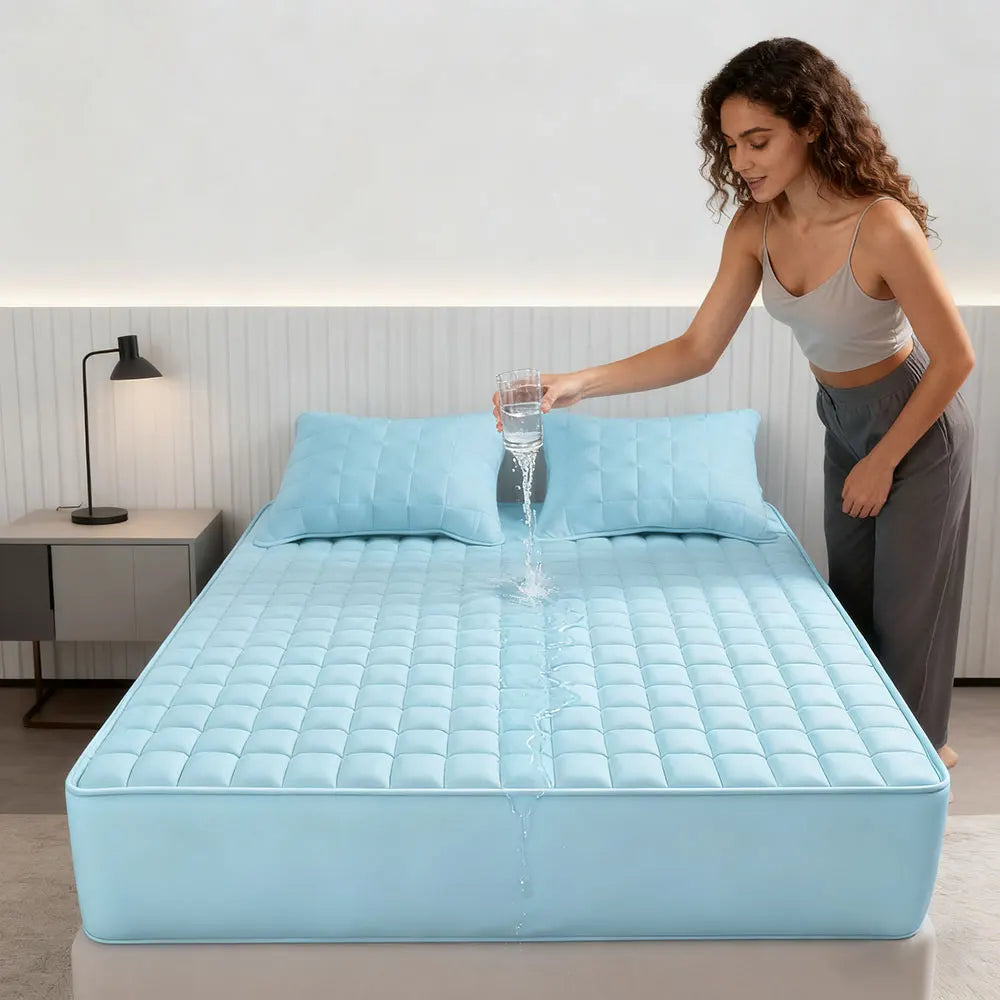 Waterproof Mattress Protector Soft Comfortable All-Season Cooling Breathable Noiseless Pad Cover Thick