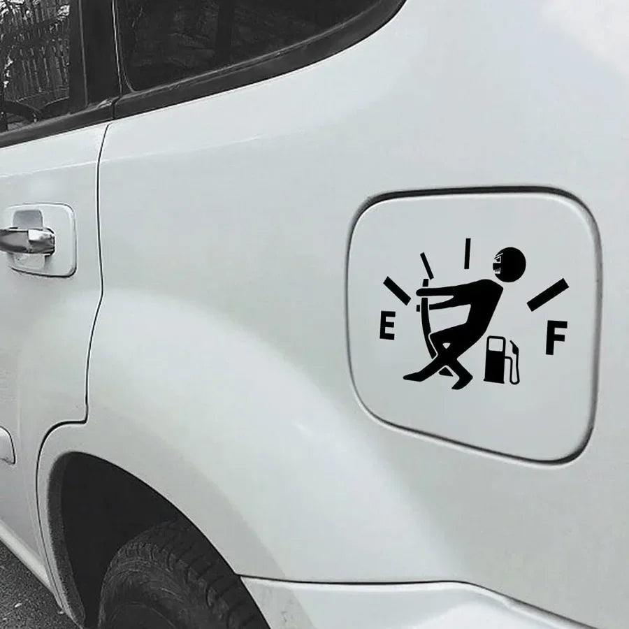 Funny Car Stickers High Gas Consumption Decal Fuel Gage Empty Stickers for Automotive Vehicles Including Cars Trucks and Motorc