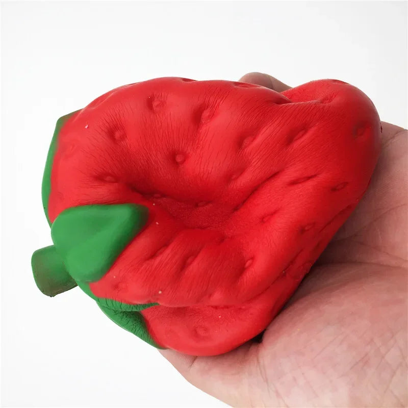 Slow Rebound Strawberry Squishy Toy – Realistic Fruit Stress Relief Squeeze Ornament, 12cm
