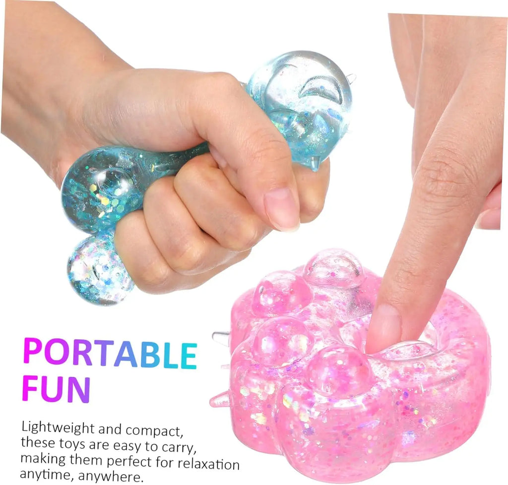 Squishy Sequin Maltose Cat Paw Slow Rebound Squeeze Toys Stress Relief Fidget Toys for Adults Decompression Sensory Toys