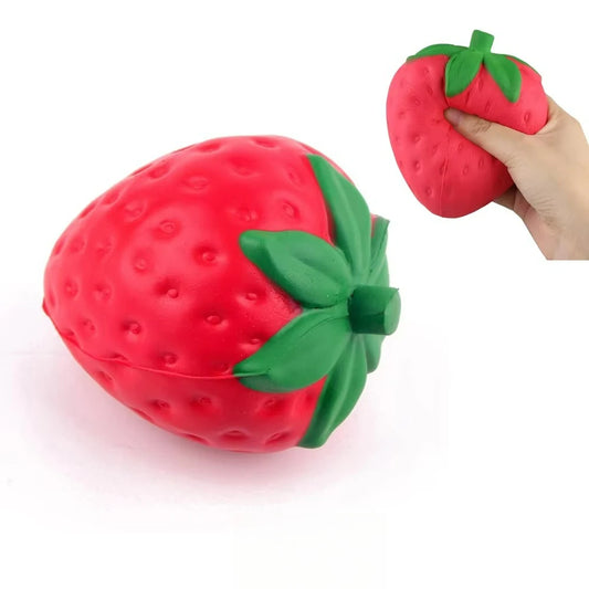 Slow Rebound Strawberry Squishy Toy – Realistic Fruit Stress Relief Squeeze Ornament, 12cm