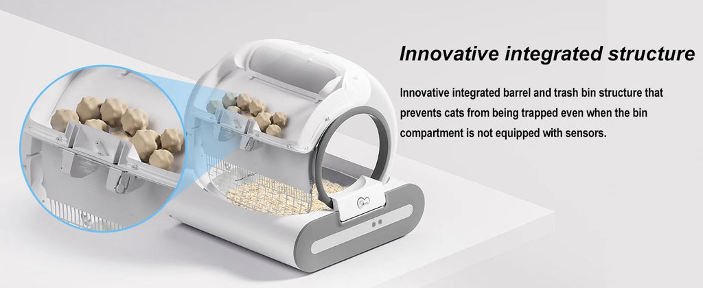 DOEL 65L Self-Cleaning Cat Litter Box App Control, ONLY Supports 2.4G WiFi w/Litter Mat&Trash Bags, Fit for Tofu & Mixed Litter