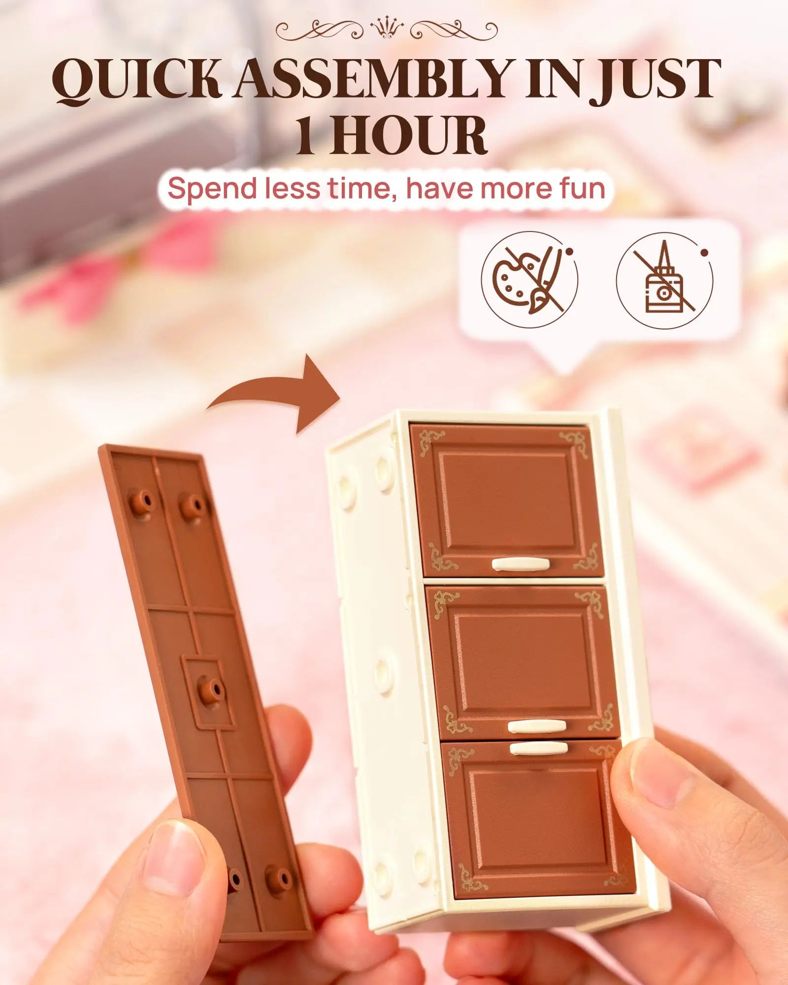 Robotime Rolife Super Creator Tasty Cake Shop DIY Miniature Dollhouse Building Blocks Gift for Kids