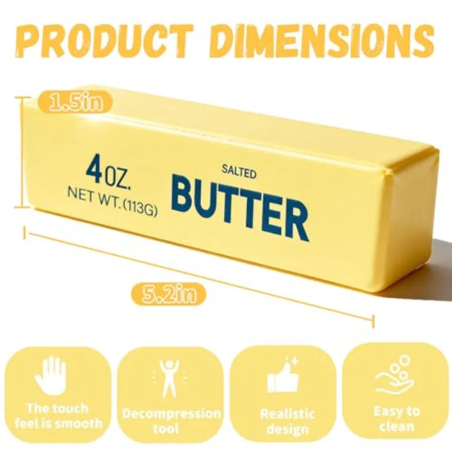 New product tasting price Slow Rebound Cute Butter Squeeze Stress Balls, 2026 New Realistic Soft Butter Stick Fidget Toy, Slow
