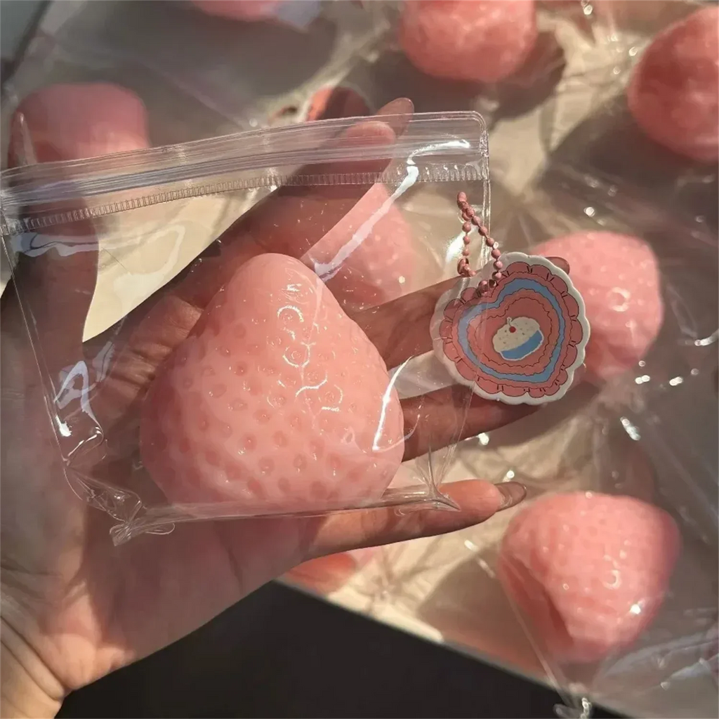 1pcs Taba Squishies Strawberry Fruit Squeeze Toys Kawaii Sticky Stress Fidget Toy Gift Perfect Desk Accessory for Kids Adults