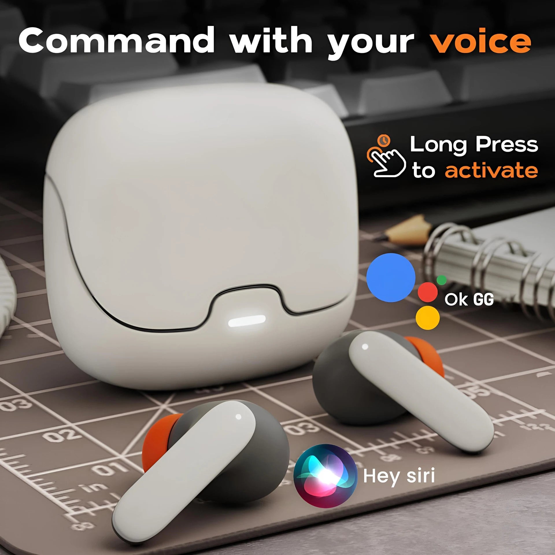 TWS Wireless Earphones Bluetooth 5.4 – ENC Noise Cancelling, Ultra-Low Latency, Waterproof (Sivir)