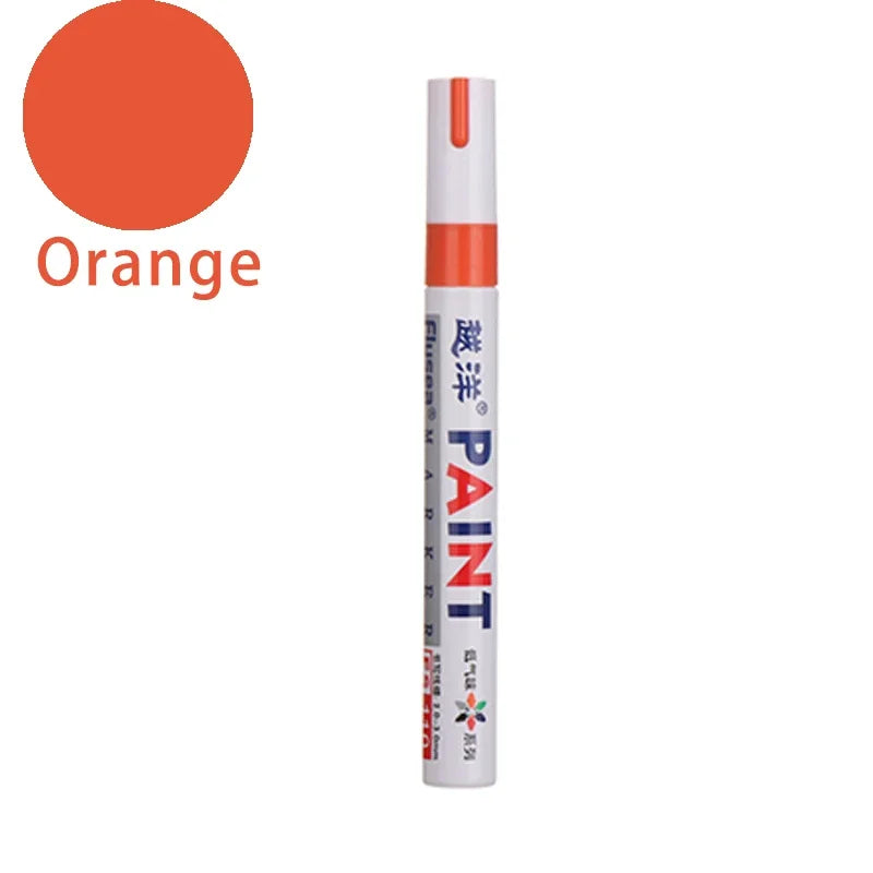 Car Paint Scratches Repair Brush Pen Waterproof Water Paint Marker Pen Car Tire Tread Care Automotive Black White Red Silver