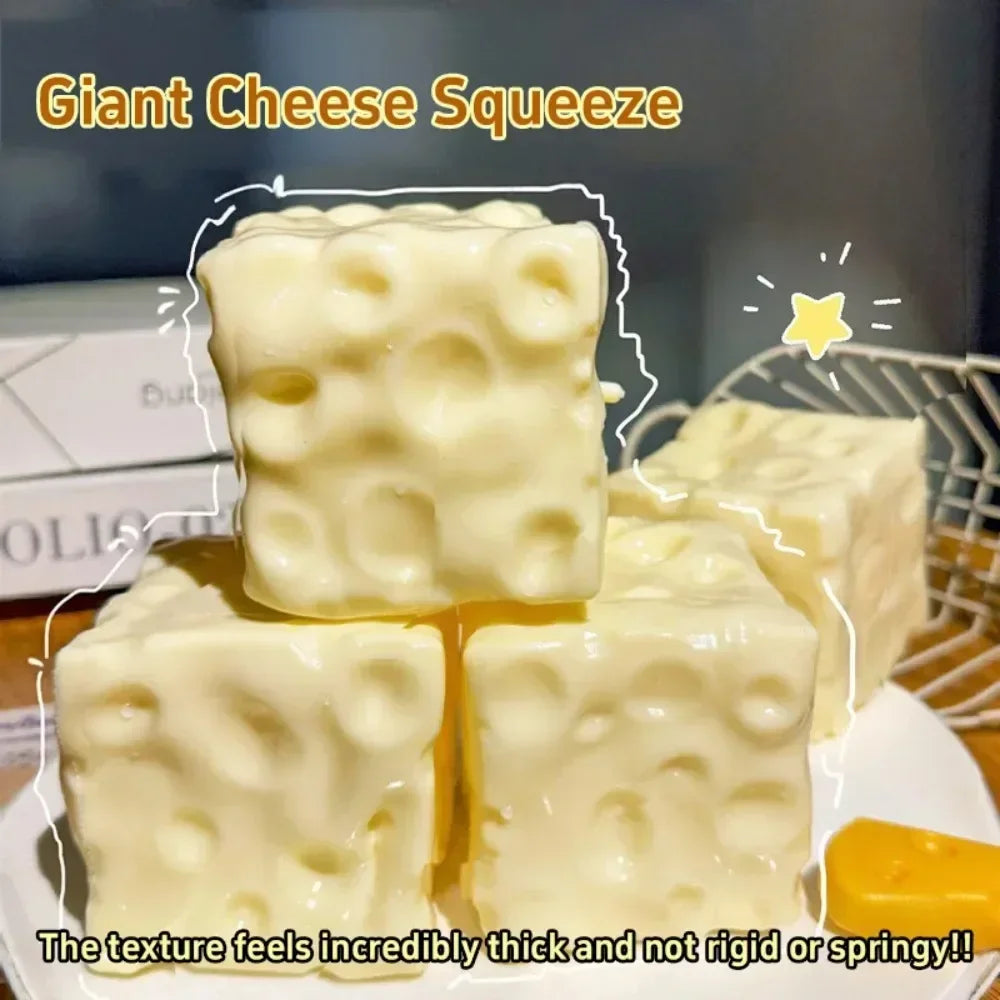 1pcs Squishy Cheese Cube Stress Relief Toy Taba Stress Ball Shapeable Squeeze Ball Non Rebound Sensory Fidget Stress Relief Toy