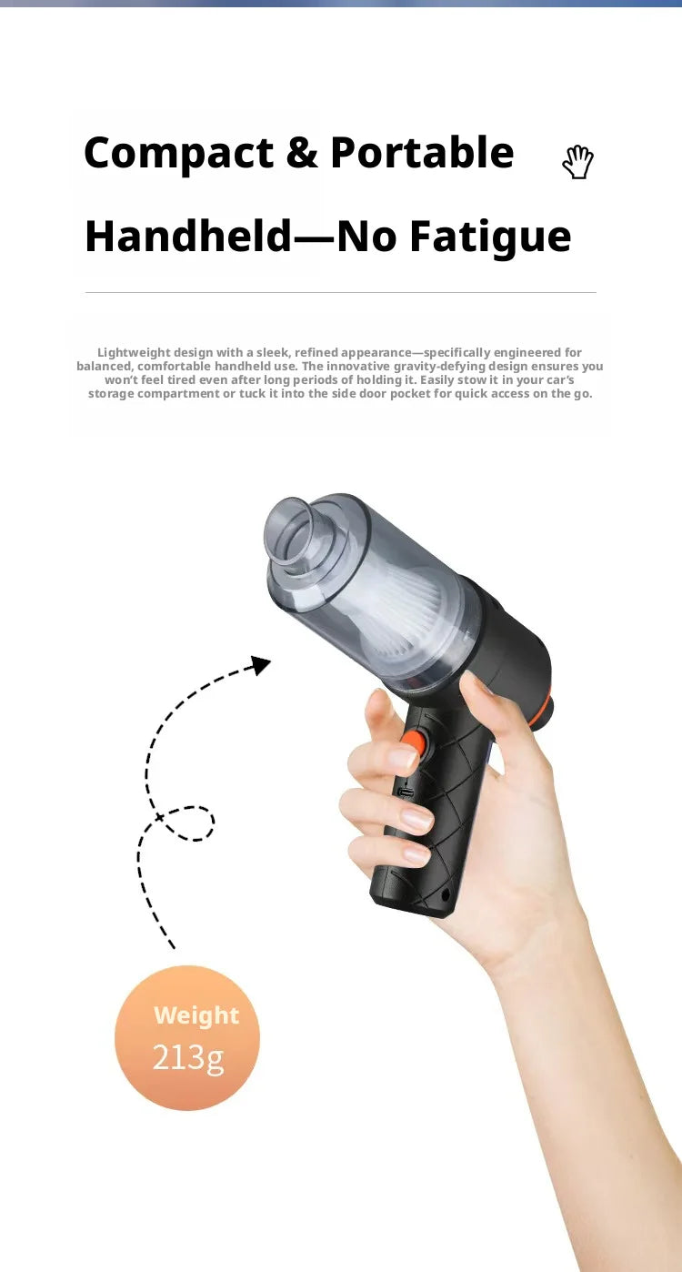 2-in-1 Cordless Car Vacuum & Air Duster Portable Rechargeable for Car & Home