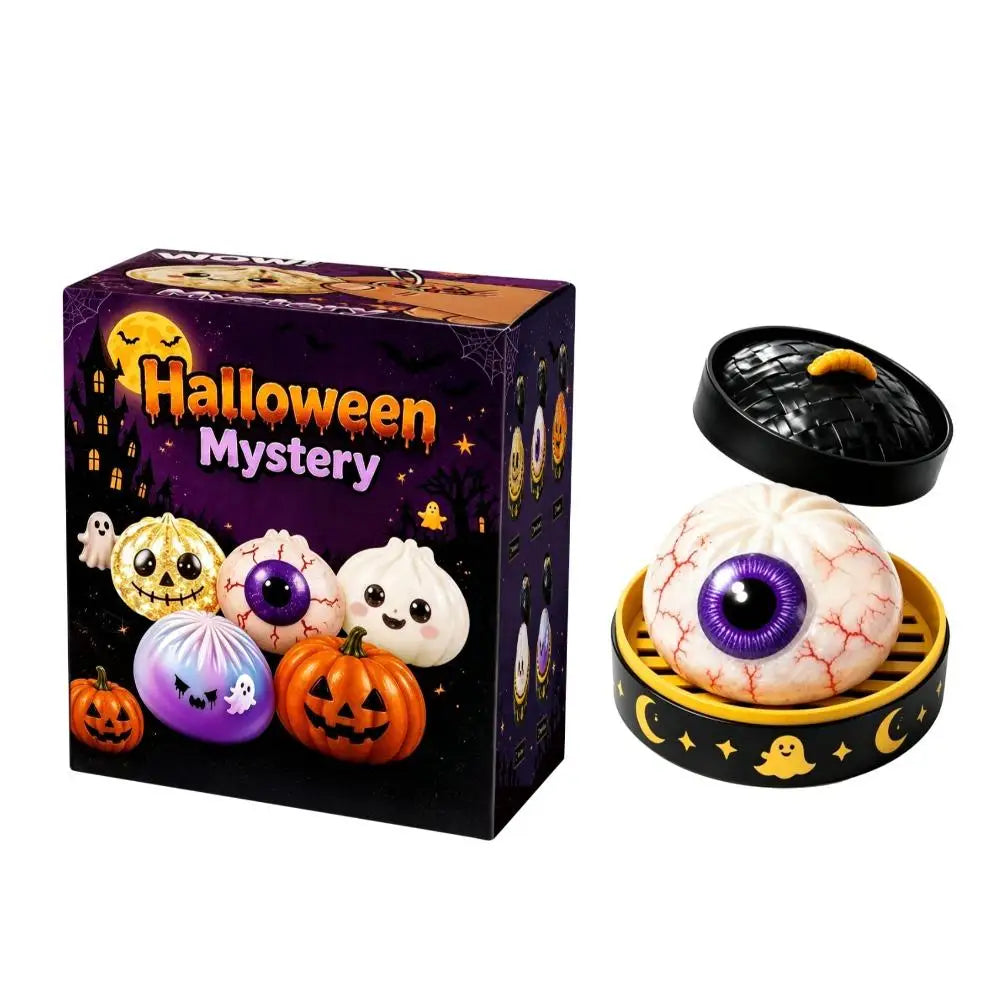5.5 cm Halloween Dumpling Squishy Toy in Steamer, Slow-Rising Squeeze Toy