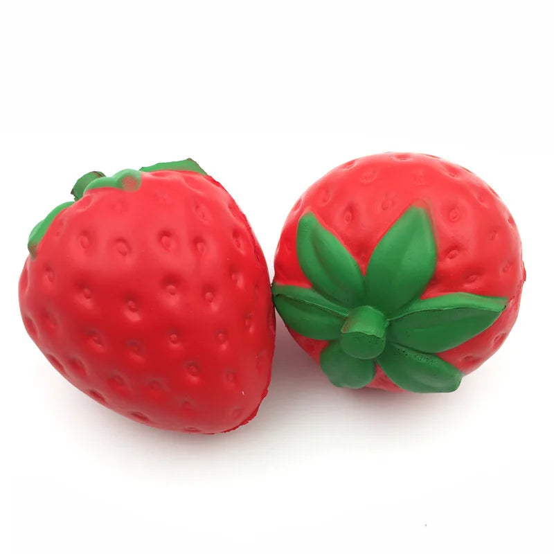 Slow Rebound Strawberry Squishy Toy – Realistic Fruit Stress Relief Squeeze Ornament, 12cm