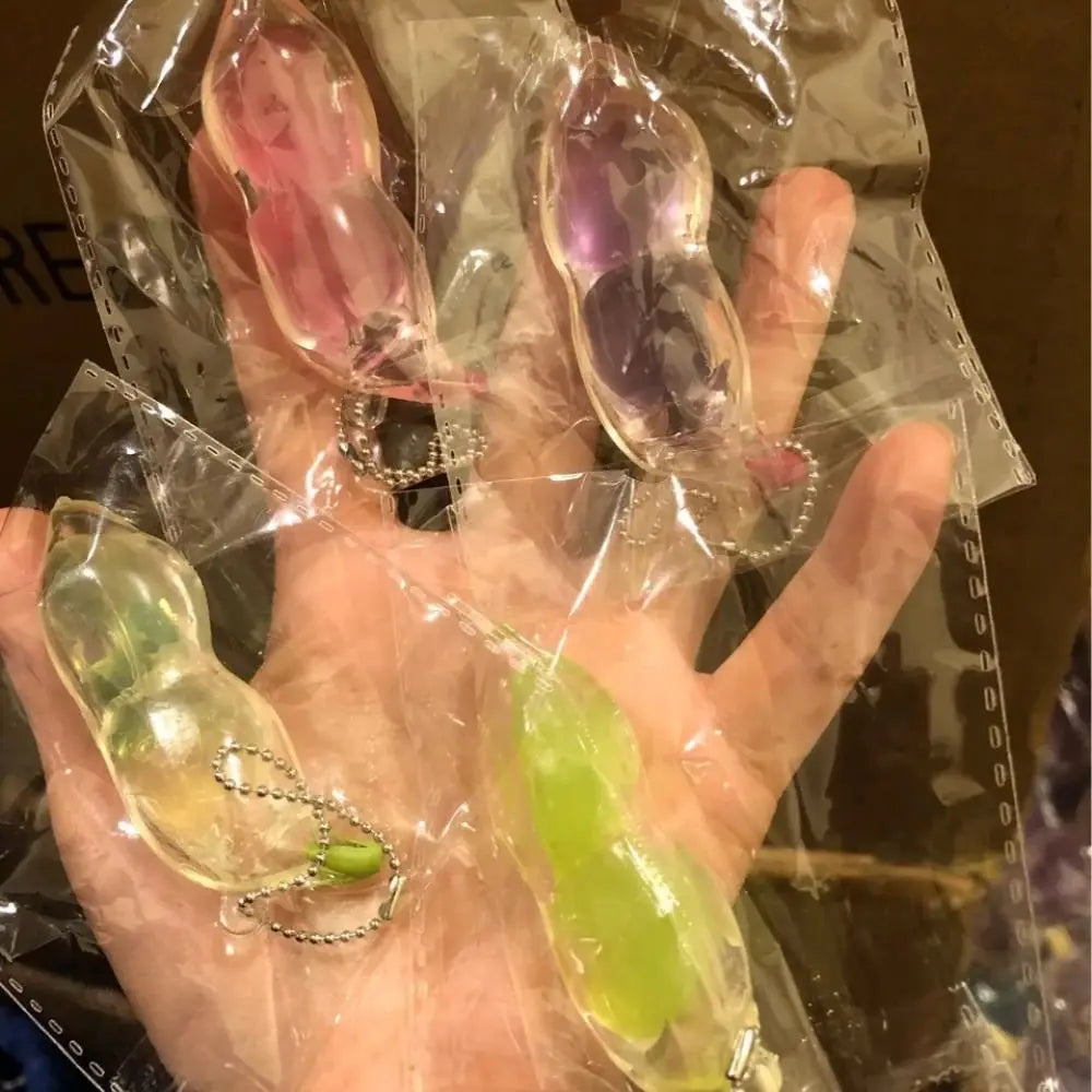 New Cute Simulation Bean Squeeze Toys Children Decompression Toys Keychain Pendant Pinch Music Fidget Toys squishy Toy Kids Toy