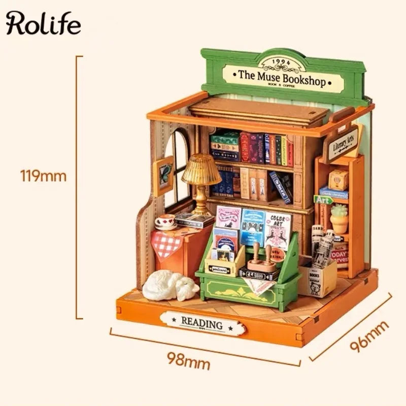 Robotime Rolife Miniature Dollhouse Kit for Kids Girls Wooden Toy Building Set Family Gift 4 Designs