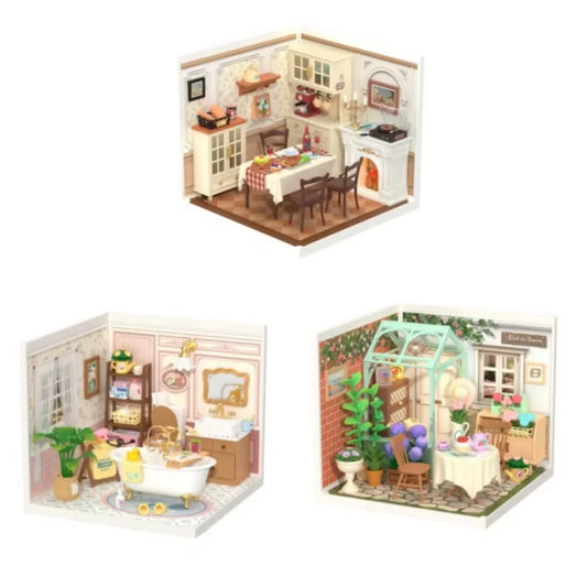 Robotime DIY Miniature Dollhouse Kit Supply Store with LED Lights Birthday Gift Adults Teens