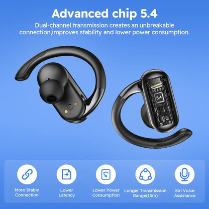 Bluetooth Earphones IPX7 Waterproof TWS Wireless Earbuds 20H Playtime Dual Wear Sport Swimming