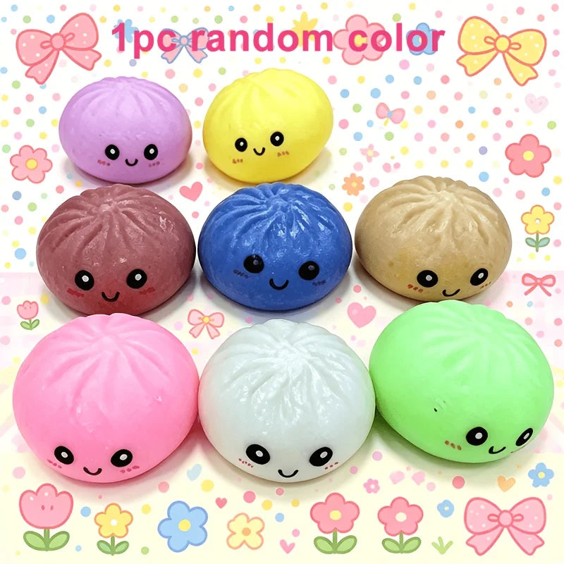 2026 New Style Simulated Super Soft Steamed Bun Gift Cute Squishy Squeeze Desk Decor for Anxiety Relief Fluffy Slow Rebound Squishies Pocket Stress Helper