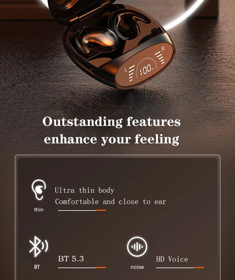 SK Sleep Headphones Bluetooth 5.3 Ultra-Thin Invisible Wireless Earbuds Waterproof Sport Button Control