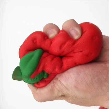 Slow Rebound Strawberry Squishy Toy – Realistic Fruit Stress Relief Squeeze Ornament, 12cm
