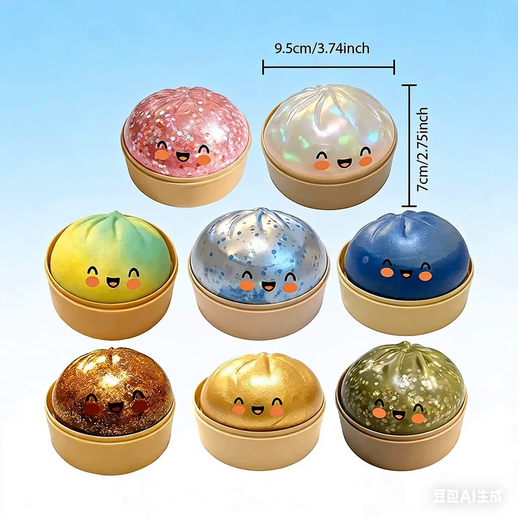 Simulation Flash Dumpling Pressure Ball Slow Rebound Soft Pinch Decompression Baozi modeling stress relief toy birthday Gifts
