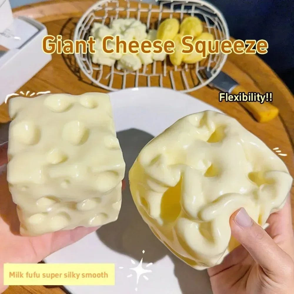 1pcs Squishy Cheese Cube Stress Relief Toy Taba Stress Ball Shapeable Squeeze Ball Non Rebound Sensory Fidget Stress Relief Toy