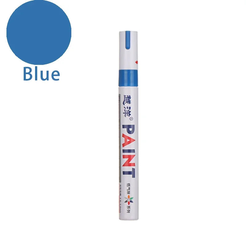 Car Paint Scratches Repair Brush Pen Waterproof Water Paint Marker Pen Car Tire Tread Care Automotive Black White Red Silver