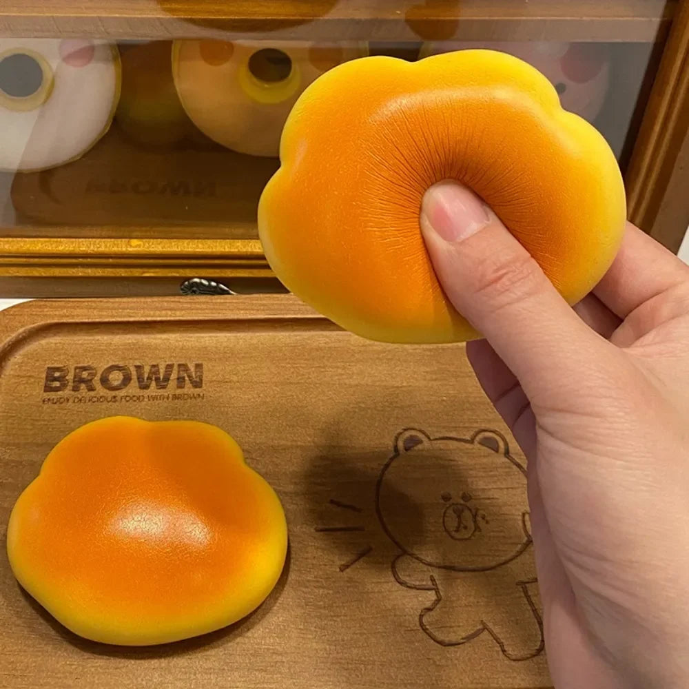 Squishy Caramel Color Cloud Bread Squeeze Toy Stress Relief Slow Rising Sensory Fidget Toys for Kids and Adults Relaxing Gifts