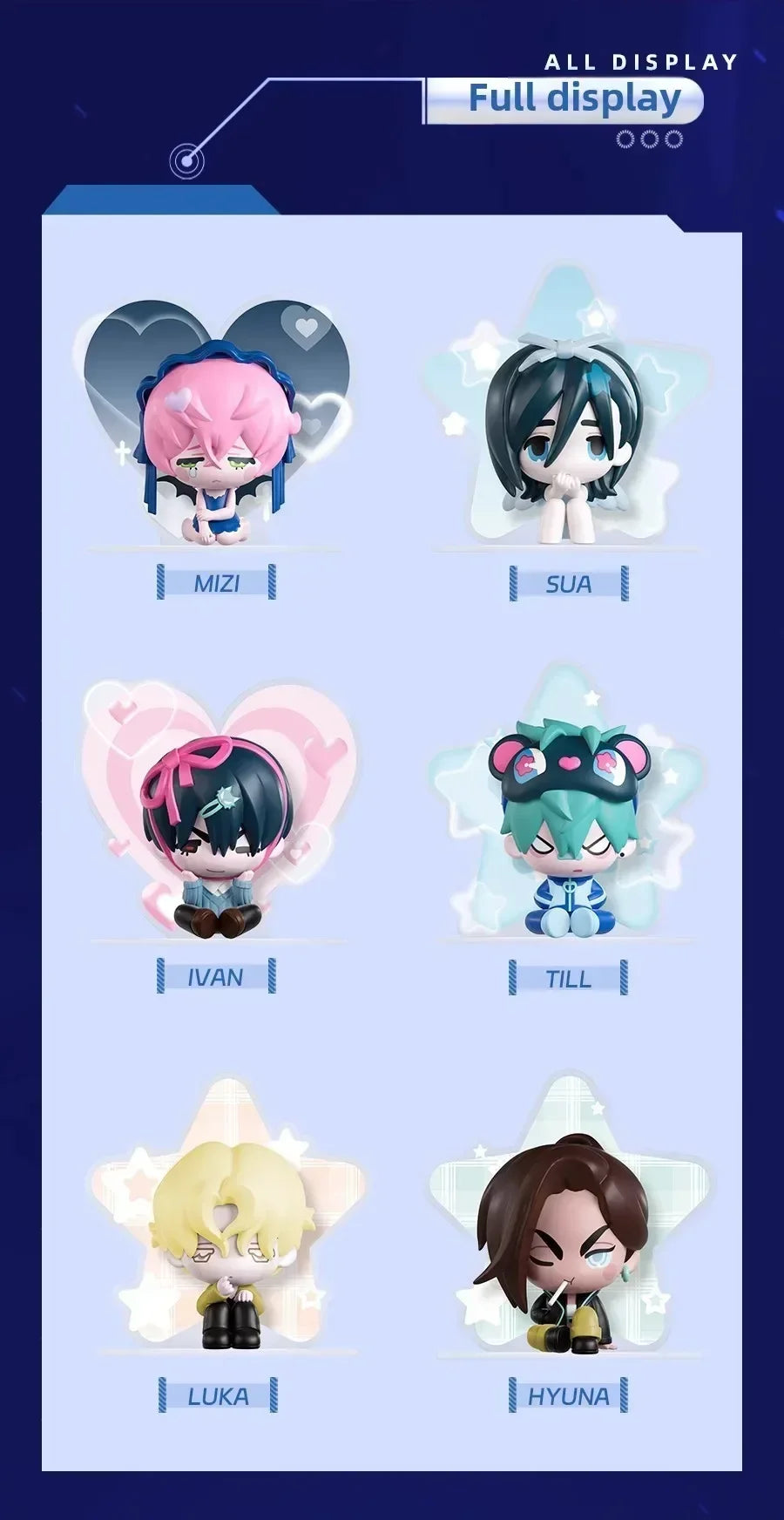 6PCS Blind Box Alien Stage Free Stage Series TILL Two-dimensional Animation Peripherals Collection Model Doll Surprise Gifts Toy