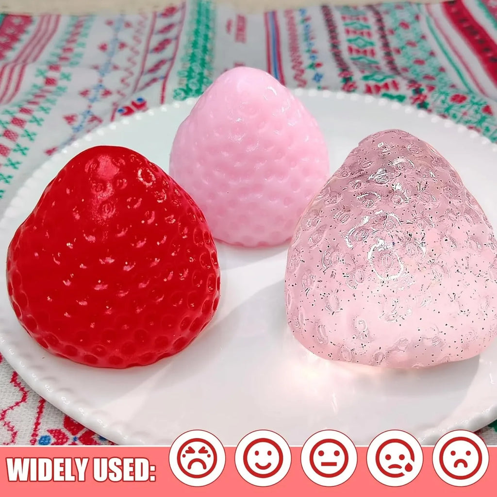 1pcs Taba Squishies Strawberry Fruit Squeeze Toys Kawaii Sticky Stress Fidget Toy Gift Perfect Desk Accessory for Kids Adults