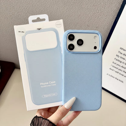 Magnetic Woven Phone Case for iPhone 18 17 16 15 Pro Max MagSafe Cover