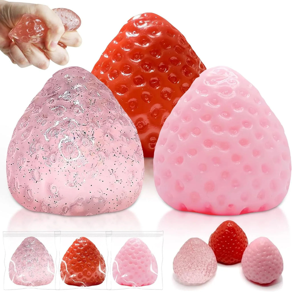 1pcs Taba Squishies Strawberry Fruit Squeeze Toys Kawaii Sticky Stress Fidget Toy Gift Perfect Desk Accessory for Kids Adults