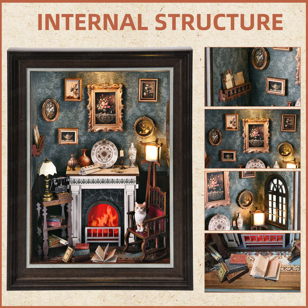 Robotime Book Nook Kit Tailor's Shop DIY Wooden Puzzle Bookshelf Insert Decor Gift for Adults Teens