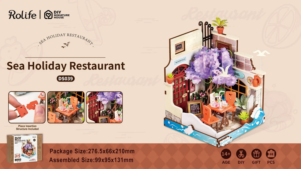 Robotime Rolife Miniature Dollhouse Kit for Kids Girls Wooden Toy Building Set Family Gift 4 Designs