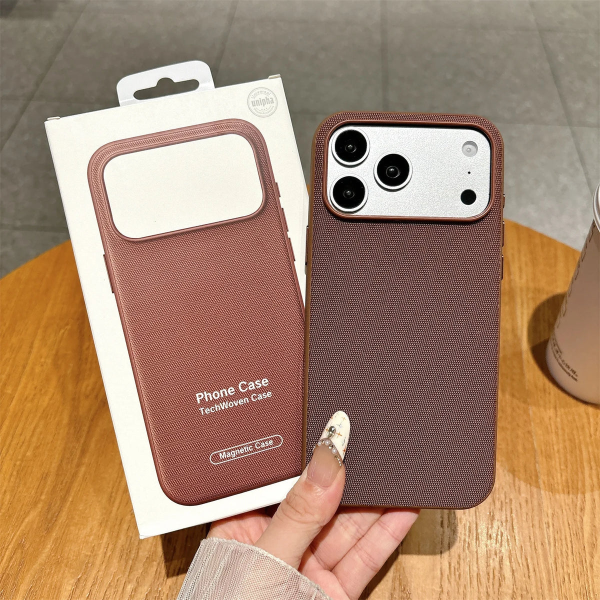 Magnetic Woven Phone Case for iPhone 18 17 16 15 Pro Max MagSafe Cover
