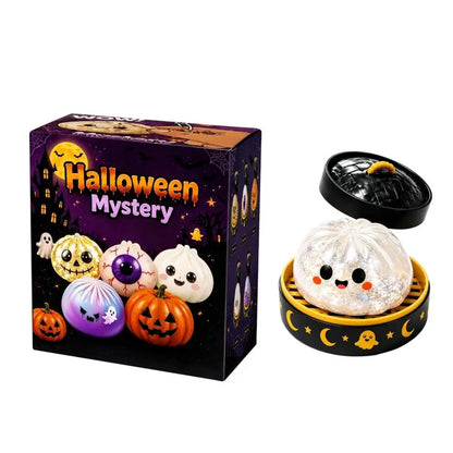 5.5 cm Halloween Dumpling Squishy Toy in Steamer, Slow-Rising Squeeze Toy