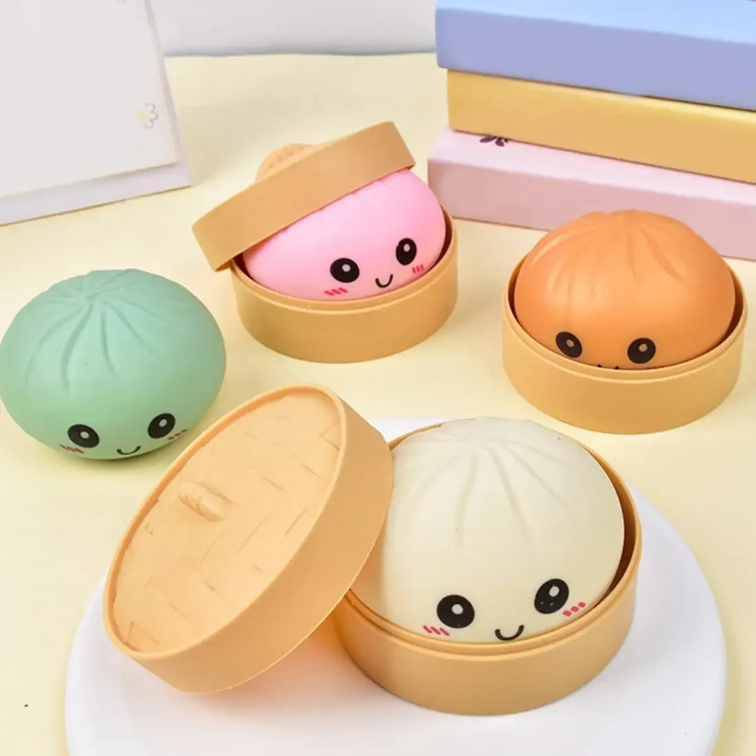 Giant Dumpling Mystery Box: Random Color Glitter Squishy Toy, Maltose Texture Slow Rising Stress Ball, Aesthetic Desk Toys