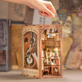 CUTEBEE Book Nook Kit Secret Rhythm DIY Miniature Dollhouse Bookshelf Insert Touch Light Dust Cover Gift