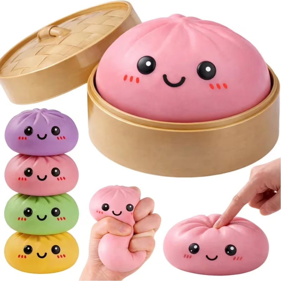 Dumpling Squishies Toy, Dumpling Squishy Mystery Box, Giant Squishies Stress Relief Toy, Super Soft Slow Rising Fidget Sensory Toys for Easter Basket Stuffers, Parties, Classroom Prizes Adults Kids.