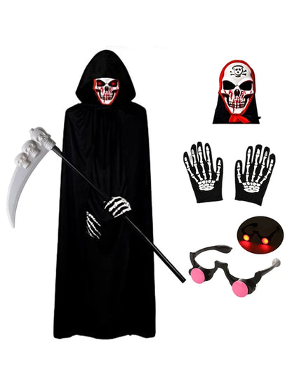 Kids’ Grim Reaper Halloween Costume – Red-Eye Design