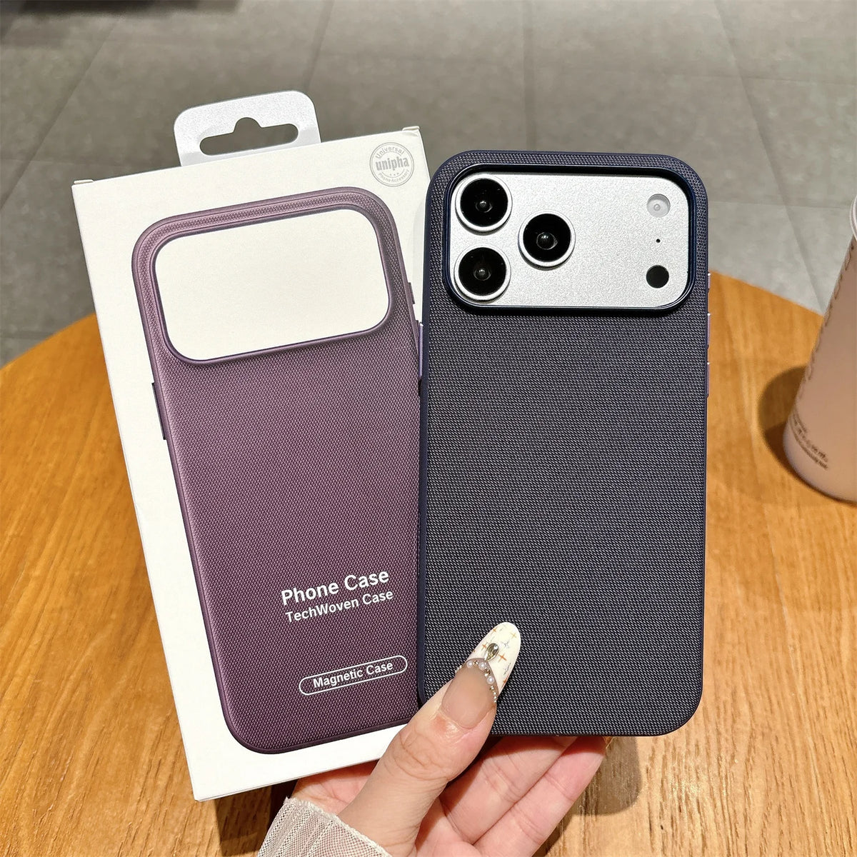 Magnetic Woven Phone Case for iPhone 18 17 16 15 Pro Max MagSafe Cover