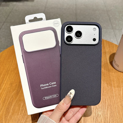 Magnetic Woven Phone Case for iPhone 18 17 16 15 Pro Max MagSafe Cover