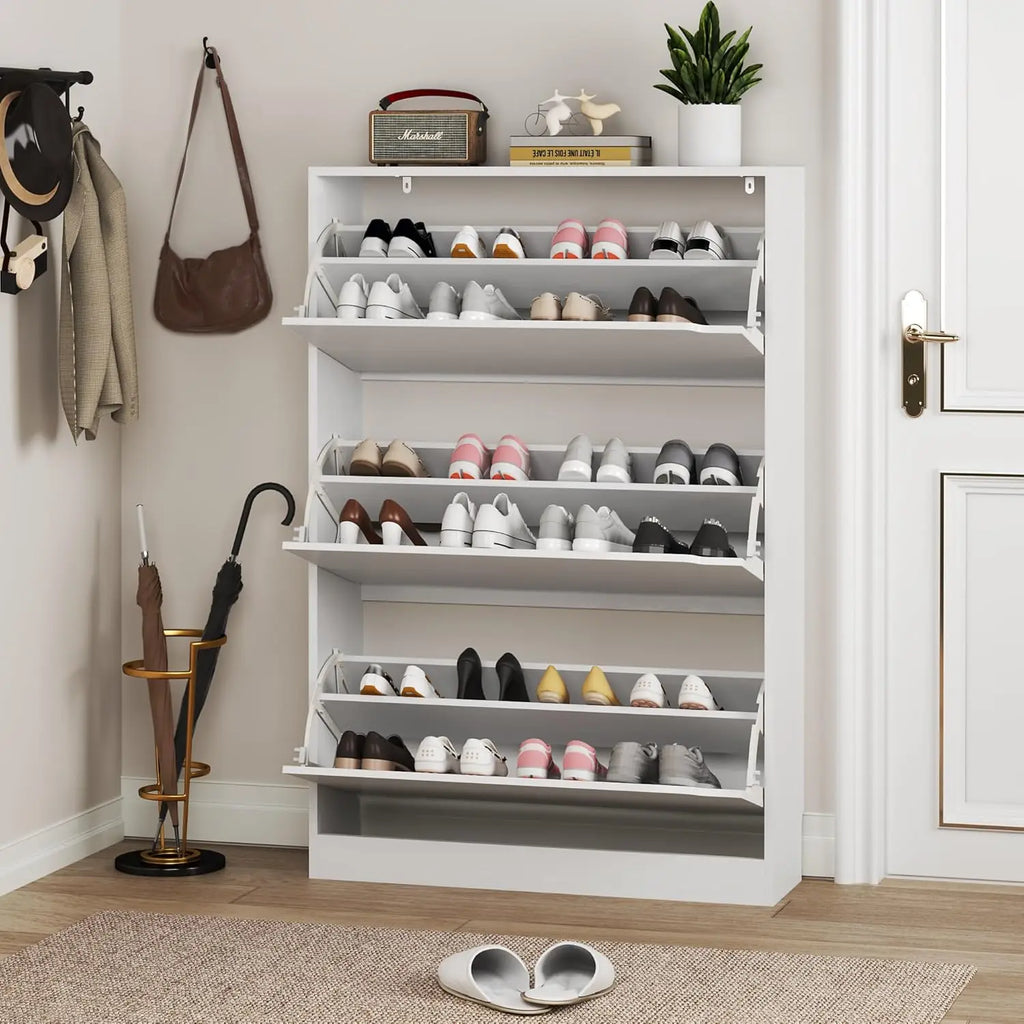 Shoe Cabinet with 3 Flip Drawers, Hidden Wood Shoe Cabinet,Freestanding Shoe Storage Cabinet for Entryway, Customized