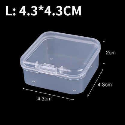 60/6PCS Mini Storage Box Transparent Plastic Jewelry Storage Box Container Portable Earring Ring Earplugs Packaging Storage 2042