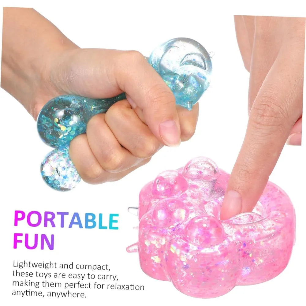 Squishy Sequin Maltose Cat Paw Slow Rebound Squeeze Toys Stress Relief Fidget Toys for Adults Decompression Sensory Toys