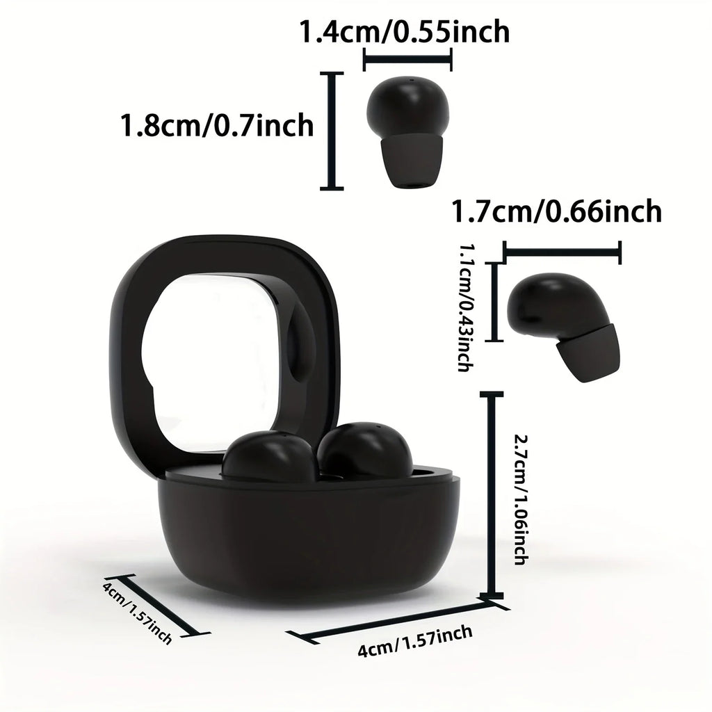 SK Small Headphones Wireless Bluetooth Headset Sport Sleeping Invisible Comfortable To Wear Bass Earbuds Earphone For All Phones