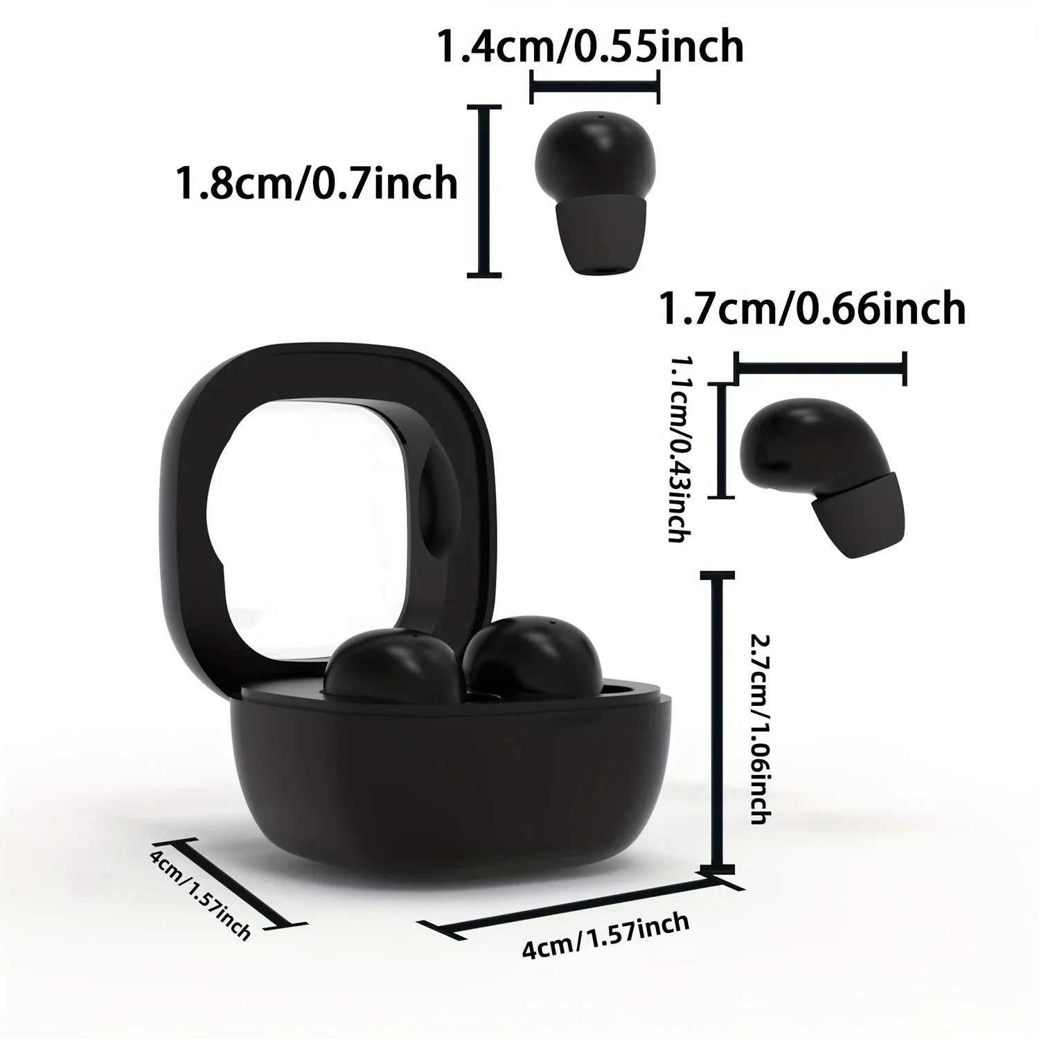 SK Small Headphones Wireless Bluetooth Headset Sport Sleeping Invisible Comfortable To Wear Bass Earbuds Earphone For All Phones